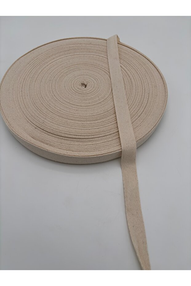 3 Meters Cotton Bag Handle Herringbone (2cm) Natural Cotton Color