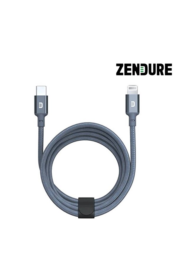 زندور كيبل 1 متر تايب سي-لايتنق -رمادي - 1