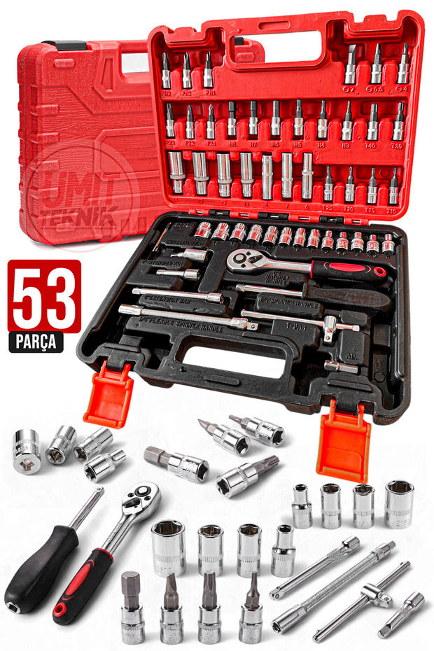 Yeni Nesil Germany Cr-v Max 1/4 Cırcırlı 53 Parça Lokma Anahtar Takımı Bits Uç Seti Tam Set - 1