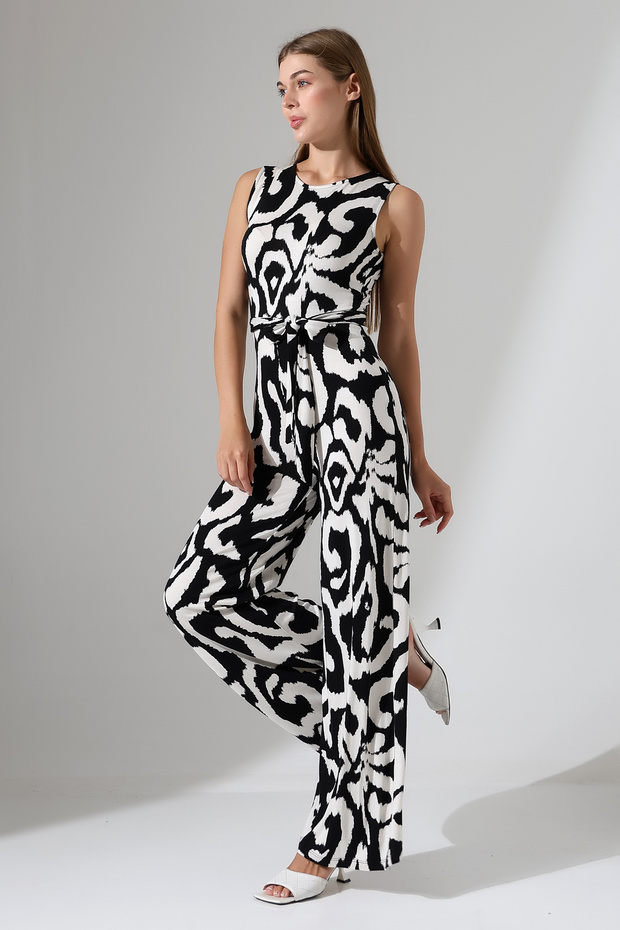 بذلة منقوشة بحزام الحمار الوحشي - 4