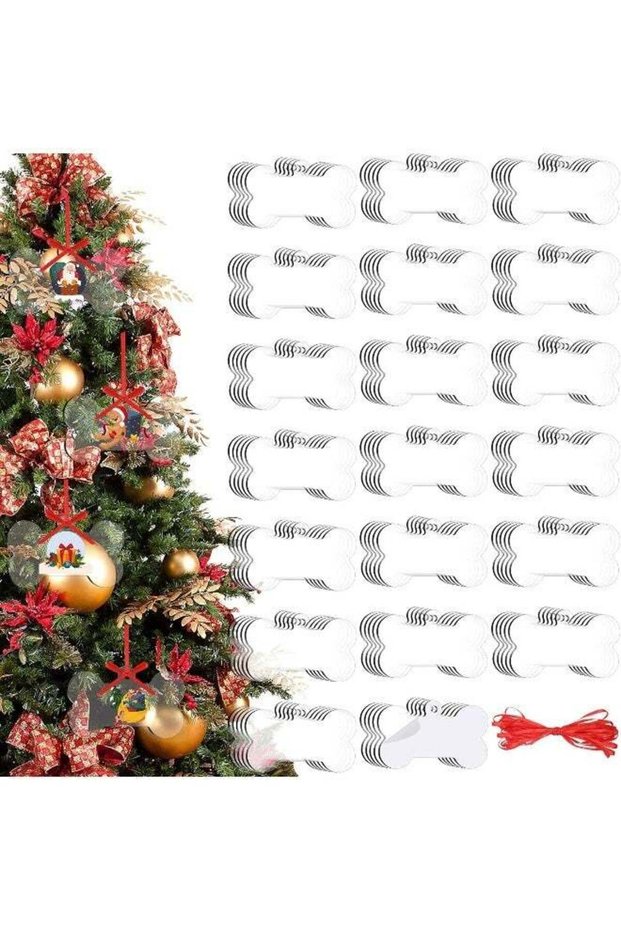 100 Pieces 3.6 Inch Clear Acrylic Dog Bone Ornament Blank Acrylic Bone Shaped Ornament Christmas Ha
