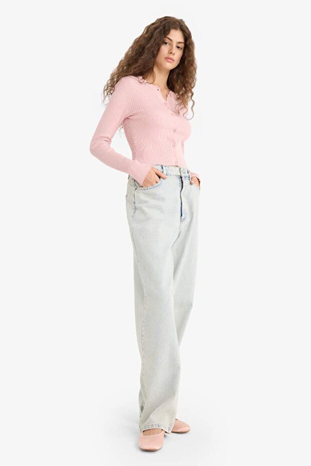 Regular Fit Bisiklet Yaka Triko Hırka A2076AX25WN - 2