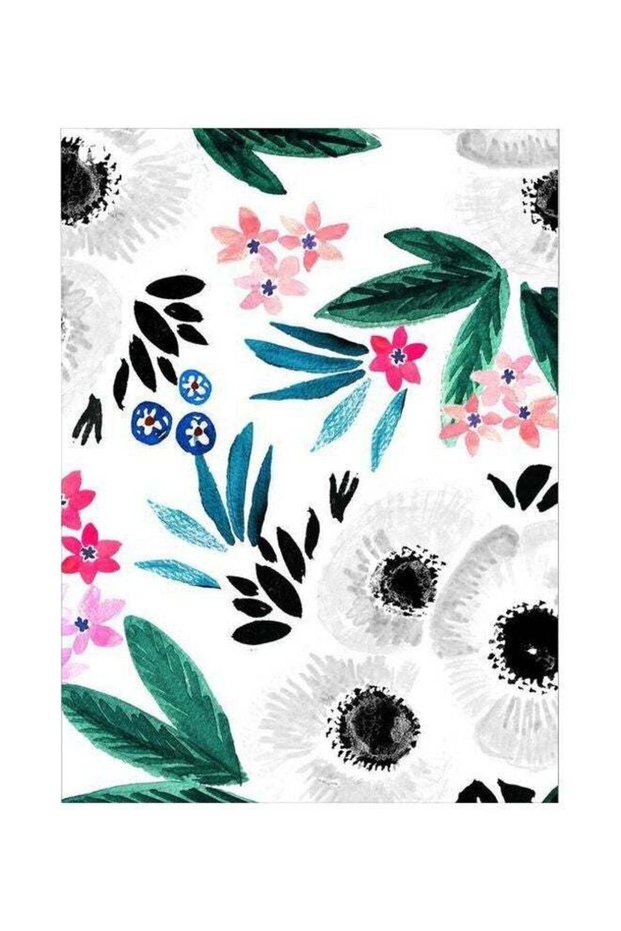 Leaves Themed Metallic Plate White/Black/Grey 20x15cm