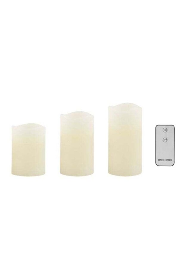 3-Piece LED Candle With Remote Green/Red/Blue