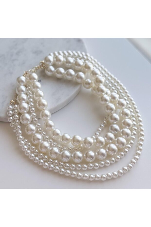 5li İnci Kolye Seti - 4