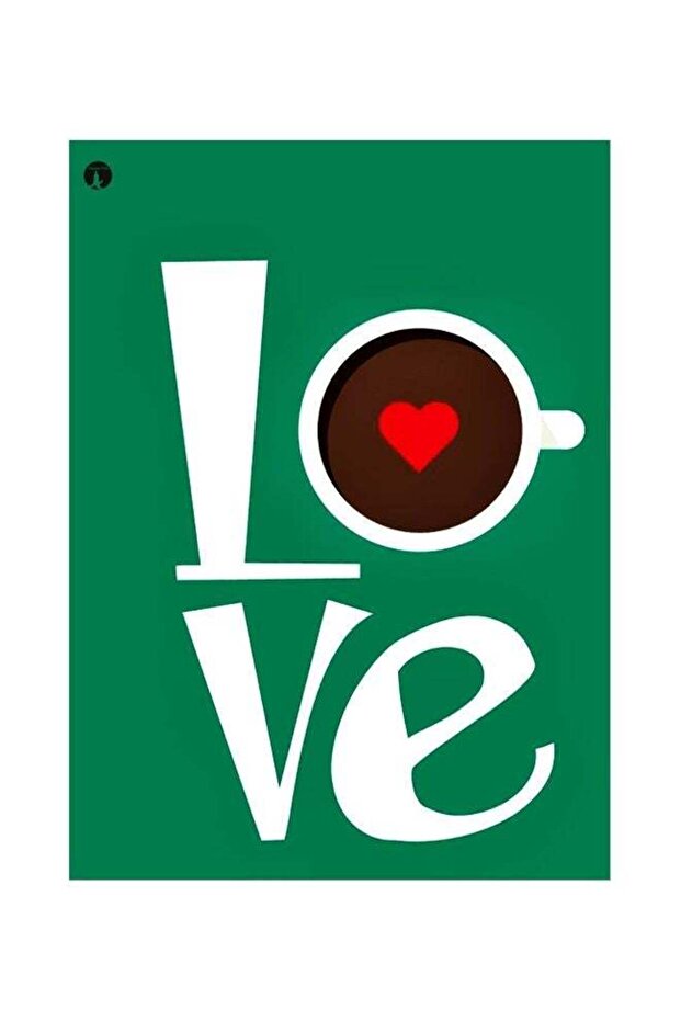 Love Themed Decorative Metallic Plate Green/White/Brown 20x15cm