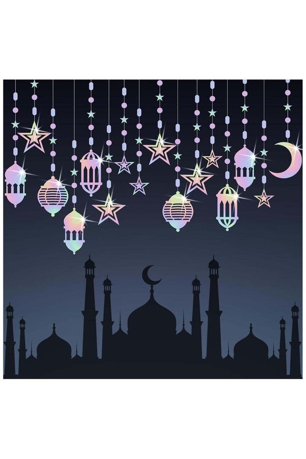 Ramadan Decoration Hanging Garland Decorations for Home Pack of 18