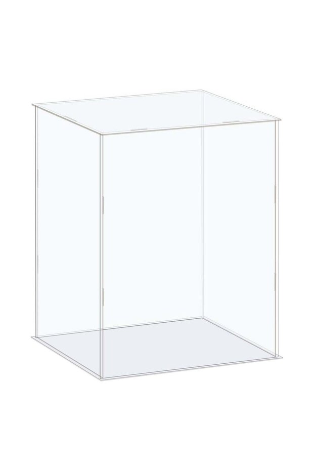 Acrylic Display Case Box - Clear Dustproof Protection Showcase (21x16x26 cm) for Collectibles Displ