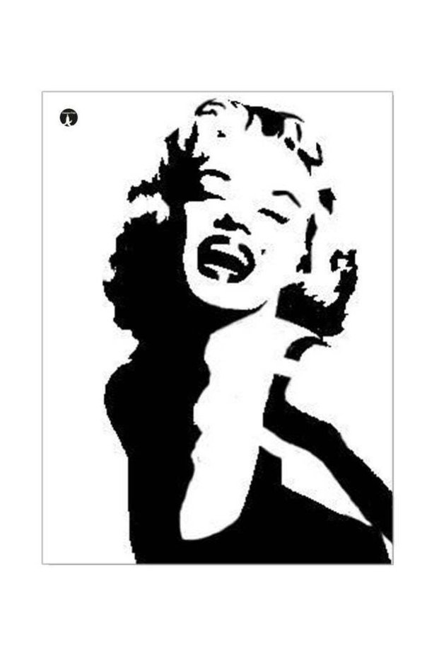 Marilyn Monroe Themed Metallic Plate White/Black 20x15cm