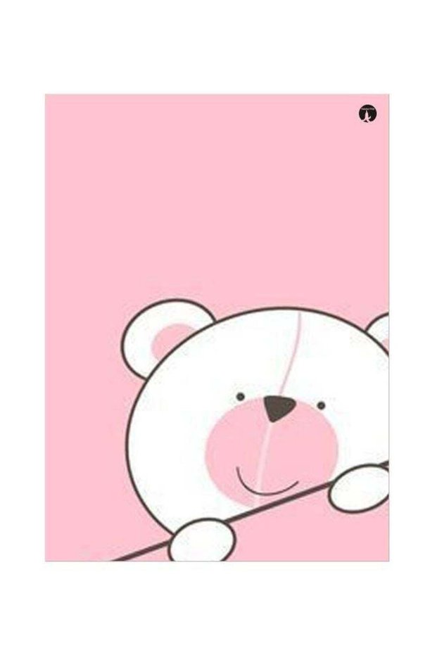 Bear Printed Metallic Plate Pink/Black/White 20x15cm