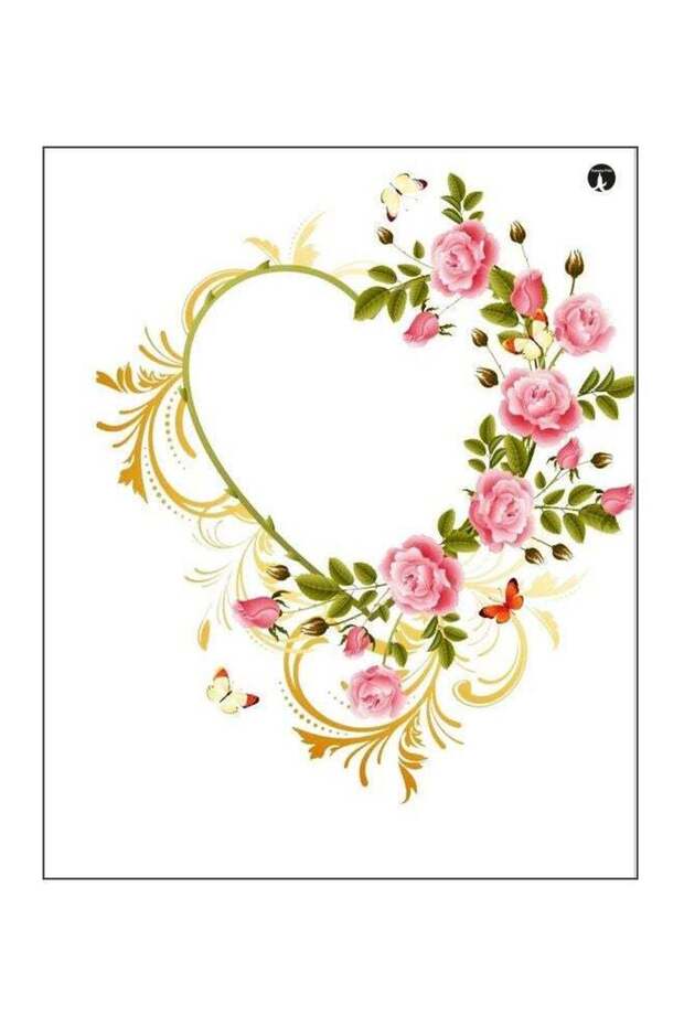 Floral Themed Printed Plate White/Green/Pink 20x15cm