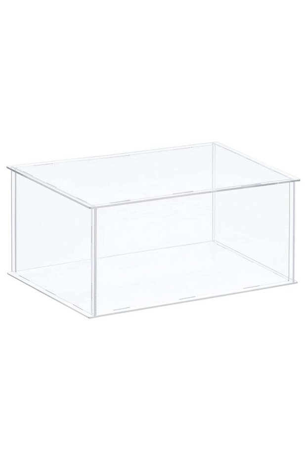Acrylic Display Case Plastic Box Clear Assemble Dustproof Showcase 14x10.2x8 Inch for Collectibles