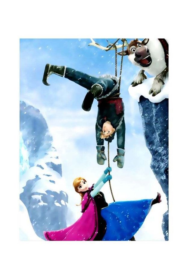 Frozen Themed Metallic Plate Blue/White/Pink 20x15cm