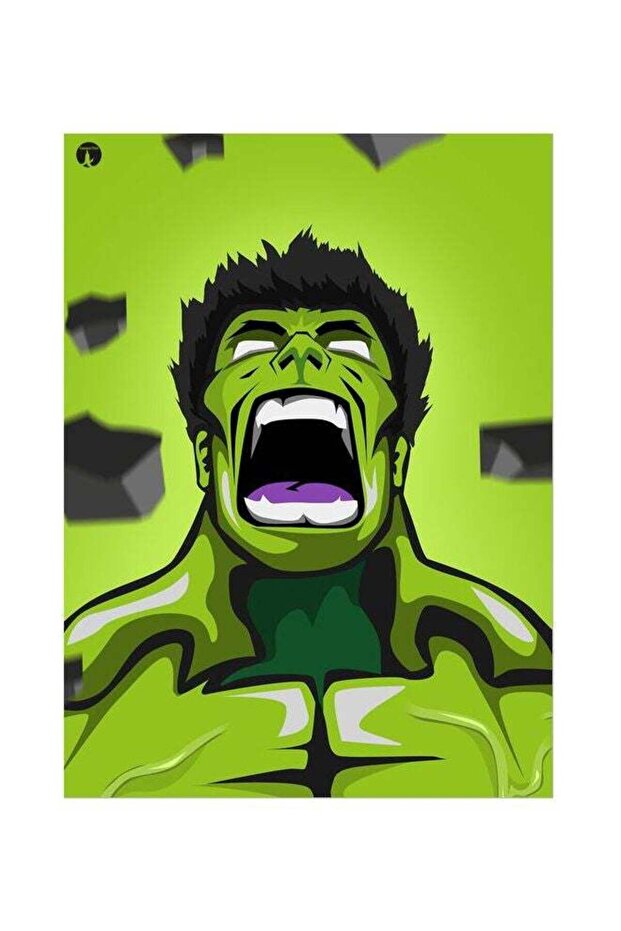 Hulk Themed Metallic Plate Green/Black/White 20x15cm