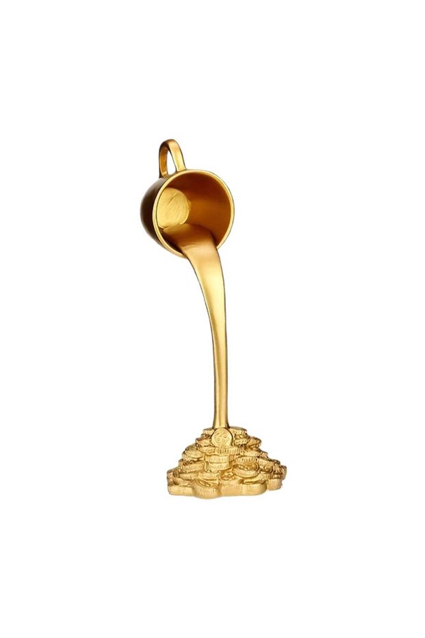 Floating Coffee Cup - Coffee Cup Sculpture, Inverted Gold Coin Floating Cup Decoration | Resin Cast