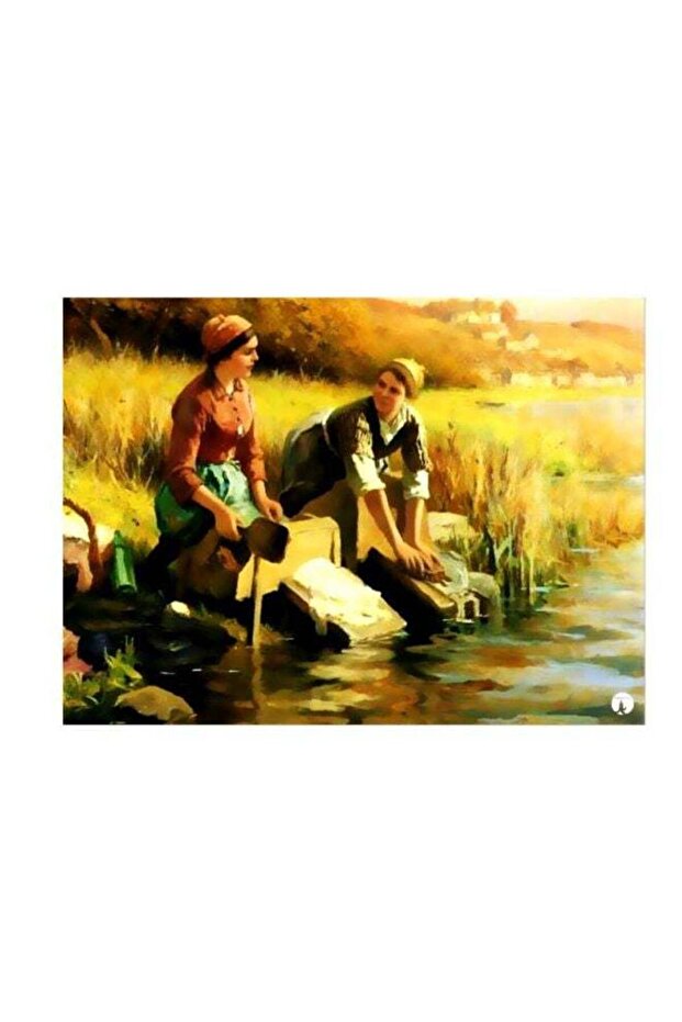 Painting Themed Metallic Plate Yellow/Green/Brown 20x15cm