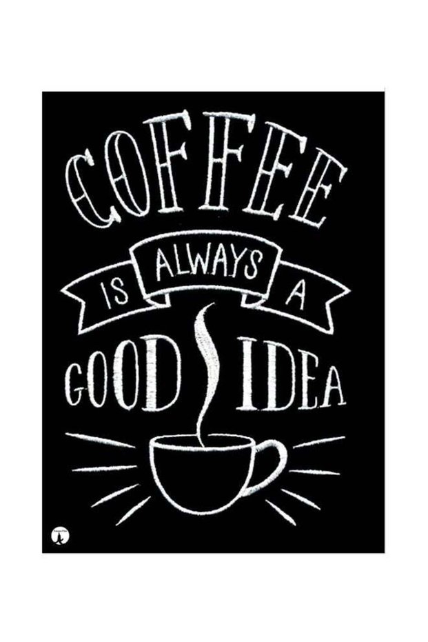 Coffee Is Always A Good Idea Themed Metallic Plate Black/White 20x15cm