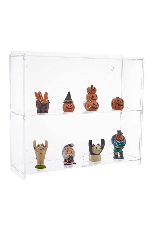 2-Tier Acrylic Display Case - Transparent Display Cabinet Organizer for Funko Pop Figures, Collecti