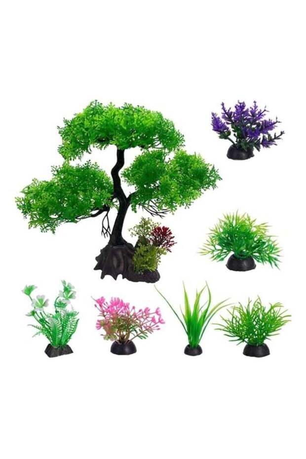 7pcs Aquarium Artificial Plastic Plants Decoration, Artificial Aquatic Plants Lifelike Décor, Fish