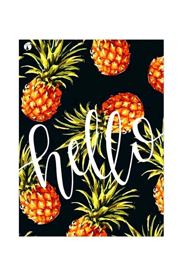 Hello Themed Metallic Plate Black/Orange/Green 20x15cm