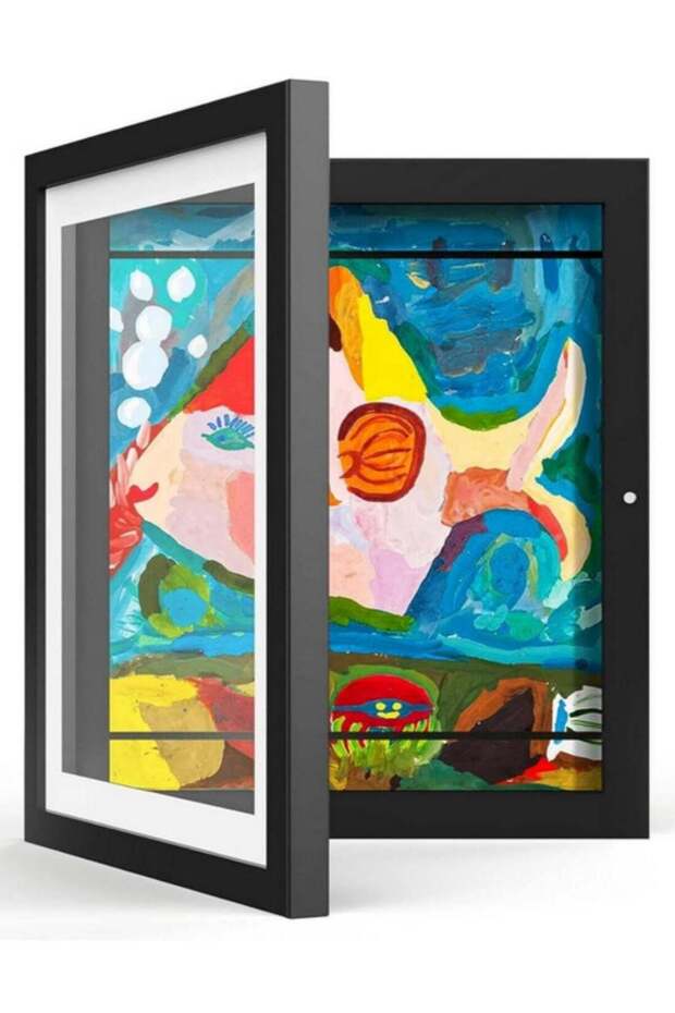 A4 Wooden Kids Art Frame Magnetic Changeable Children Drawing Display Frames for Walls DIY Picture