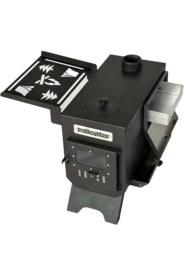 Kurutmalıklı Kuzineli Kamp Ve Çadır Sobası Katlanır Ayaklı Kamp Sobası Çantalı - 2