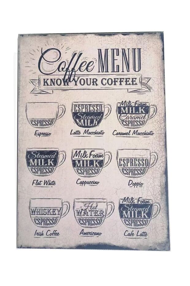 FFD Wooden Wall Hanging Coffee Manu Frame 30x40x2
