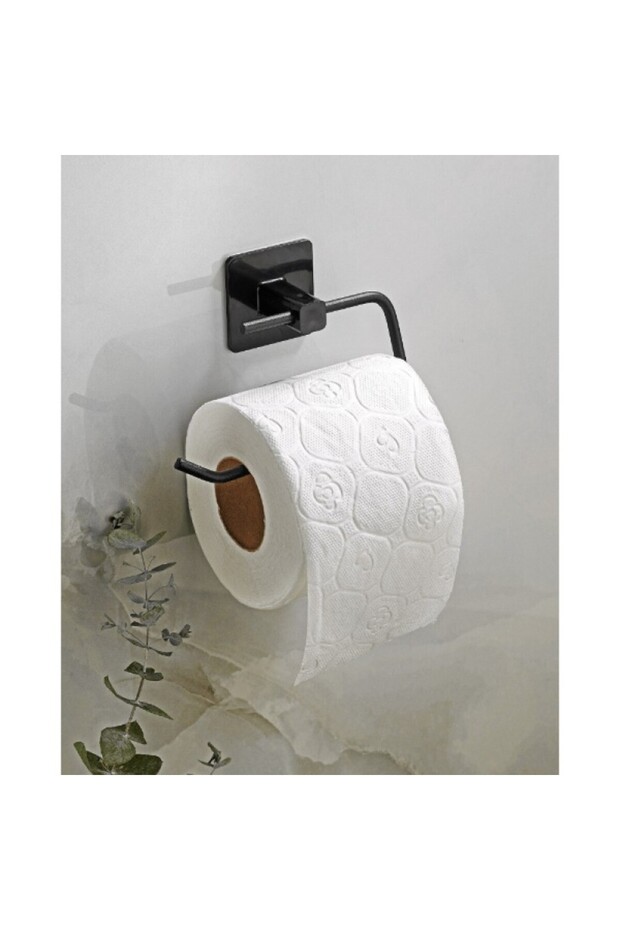 Square Adhesive Outdoor Toilet Roll Holder, Wc Paper Holder Holder Black