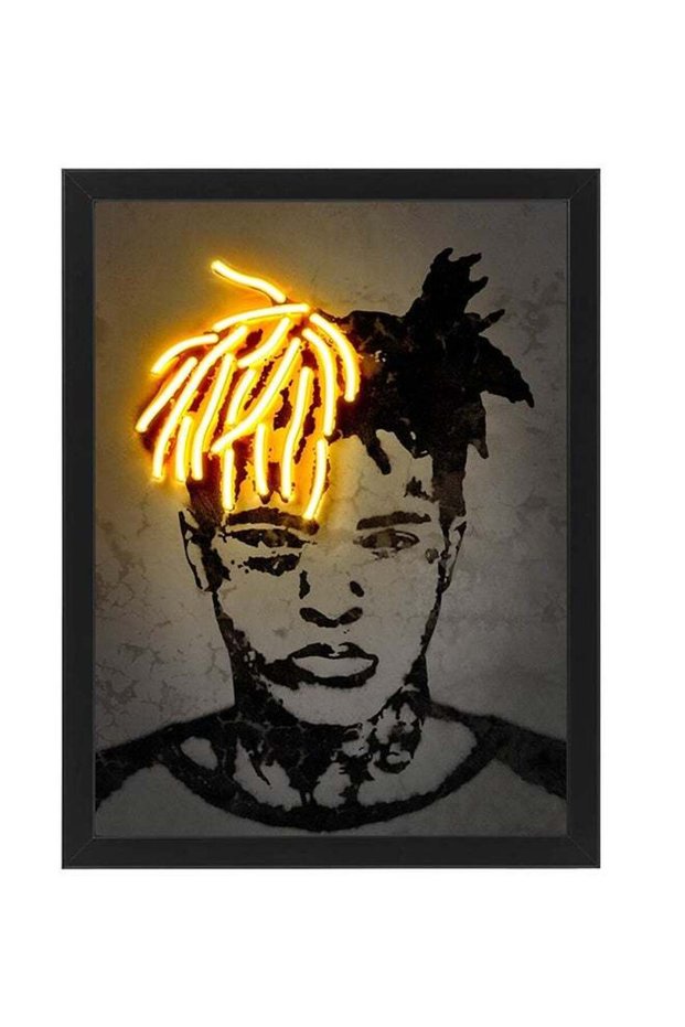 Xxxtentacion Neon Wall Decor Poster With Frame Multicolour 30x40cm