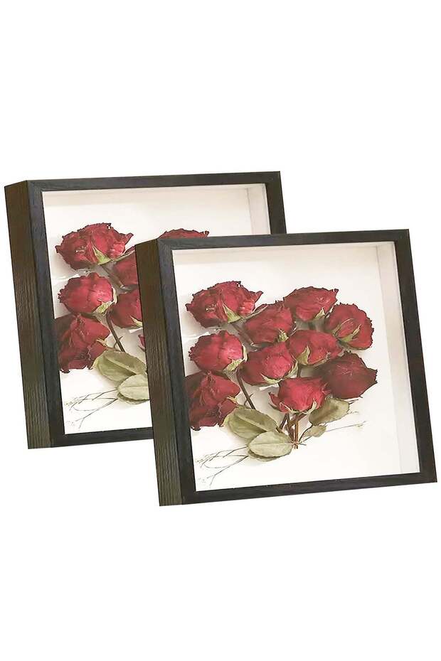 2pcs Shadow Box Frame Display Case 8x8'', Dried Flower Photo Frame, 3D Picture Frame Display Case D