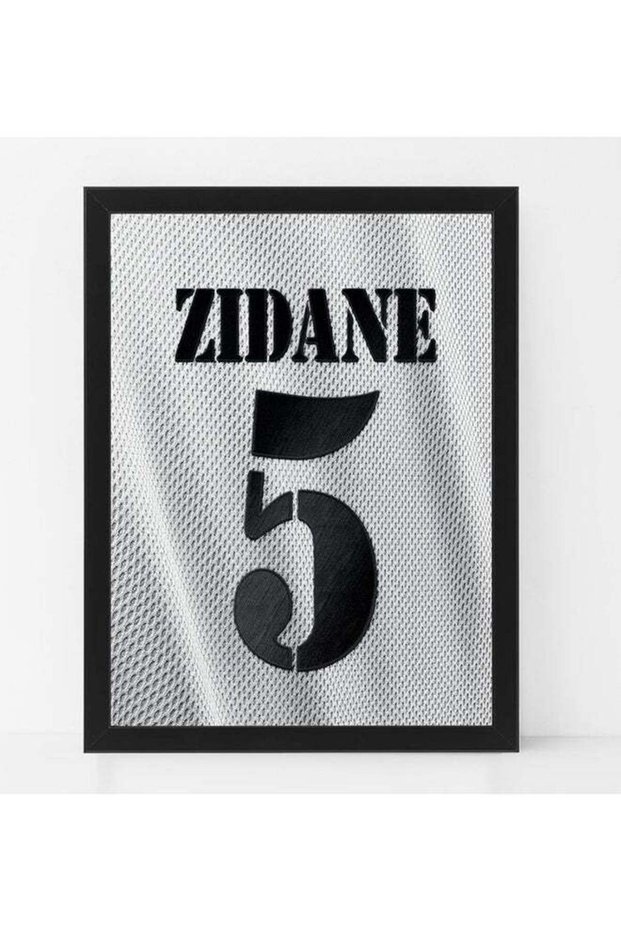 Zidane Real Madrid Jersey Poster with Frame White/Black 30x40cm