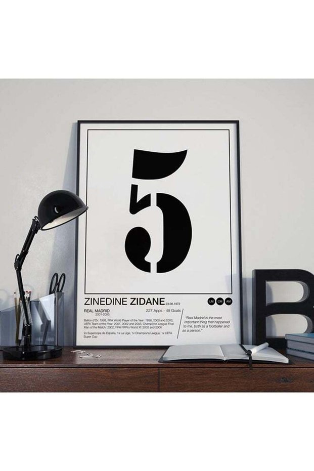 Zidane Real Madrid Classic Shirt Framed Poster Multicolour 30x40cm