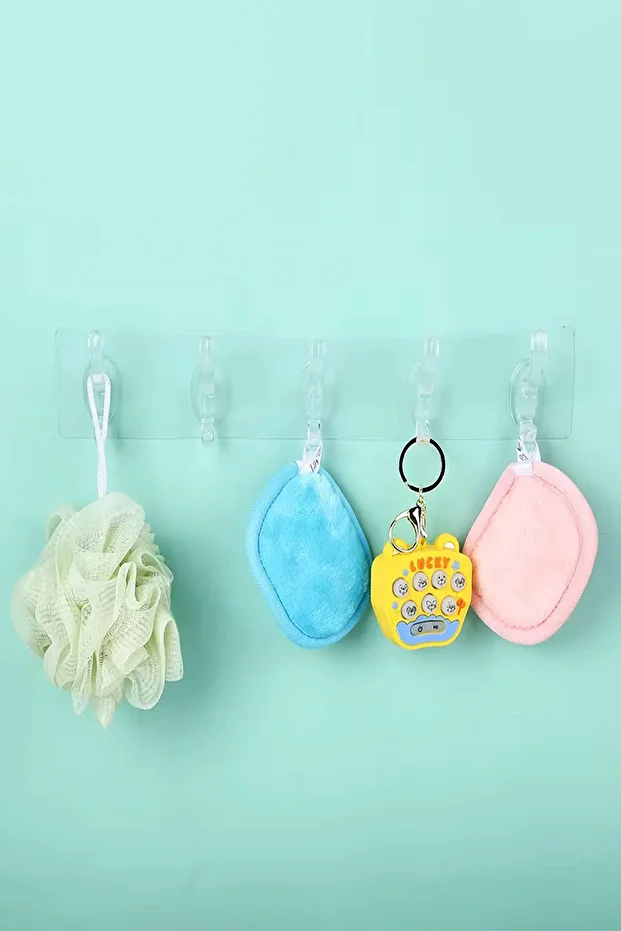 2'li Güçlü Yapışkanlı Şeffaf Duvar Askısı, Banyo Askısı, Mutfak Askısı, Askılık 5'li - 2