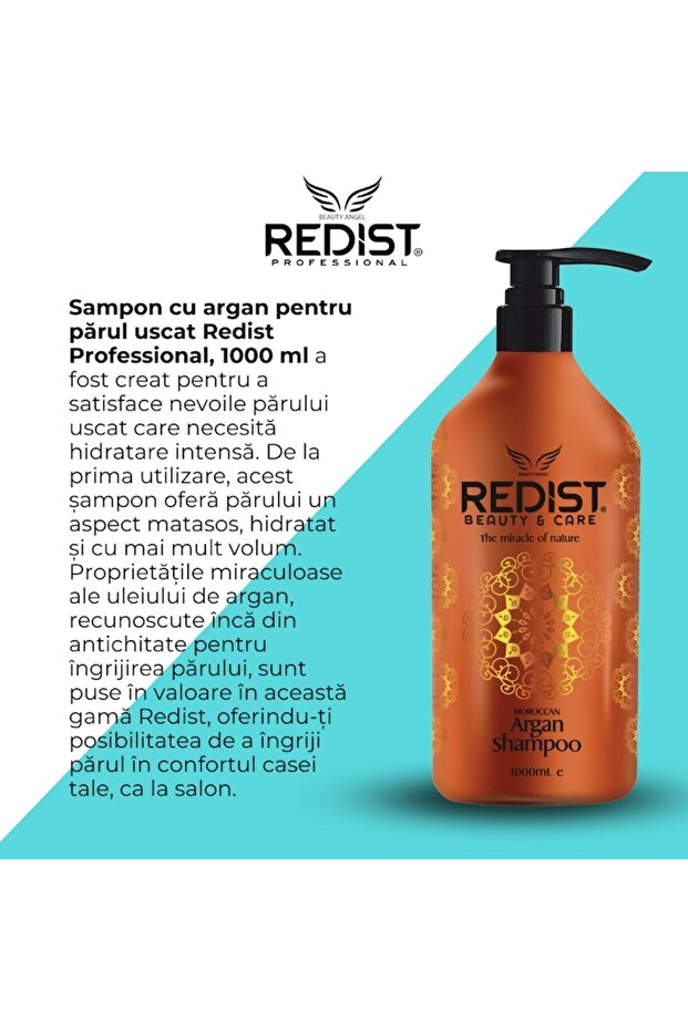 Set Profesional cu Argan, Redist, sampon 1000 ml, masca 500 ml - 3