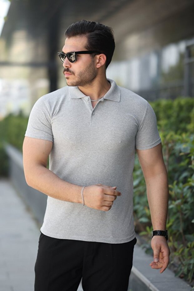Yonca Accessory Men's Short Sleeve Collared T-Shirt