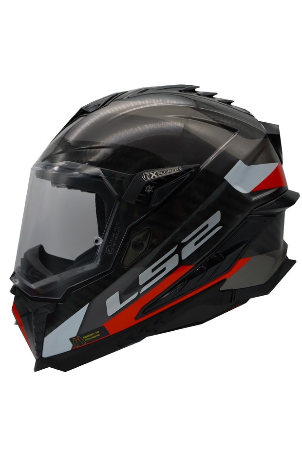 EXPLORER C KARBON FRONTIER TITANIUM KIRMIZI KAPALI KASK - 5