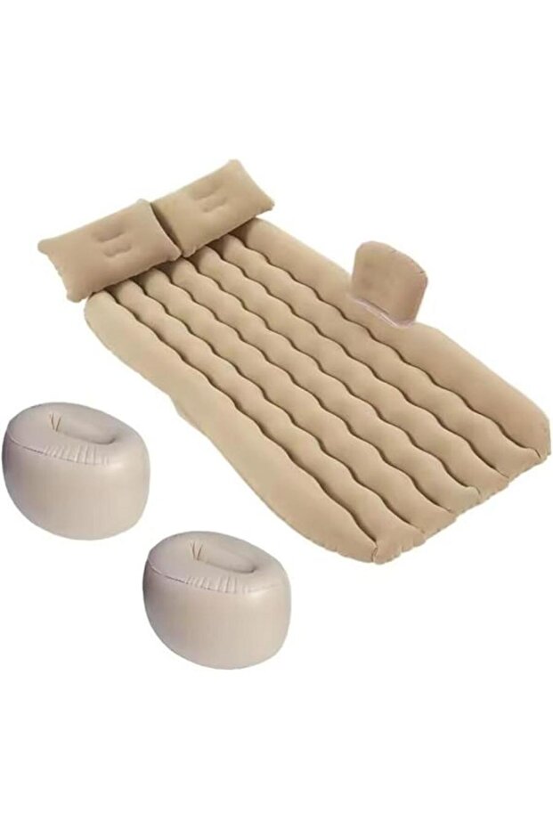 Inflatable Car Travel Bed – SUV Air Mattress w/ Pump, Flocking Pad for Camping & Backseat Use