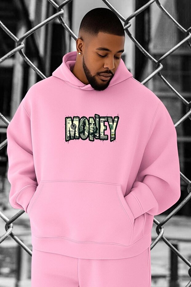 3-Ply Combed Cotton Money Printed Oversized Sweatshirt