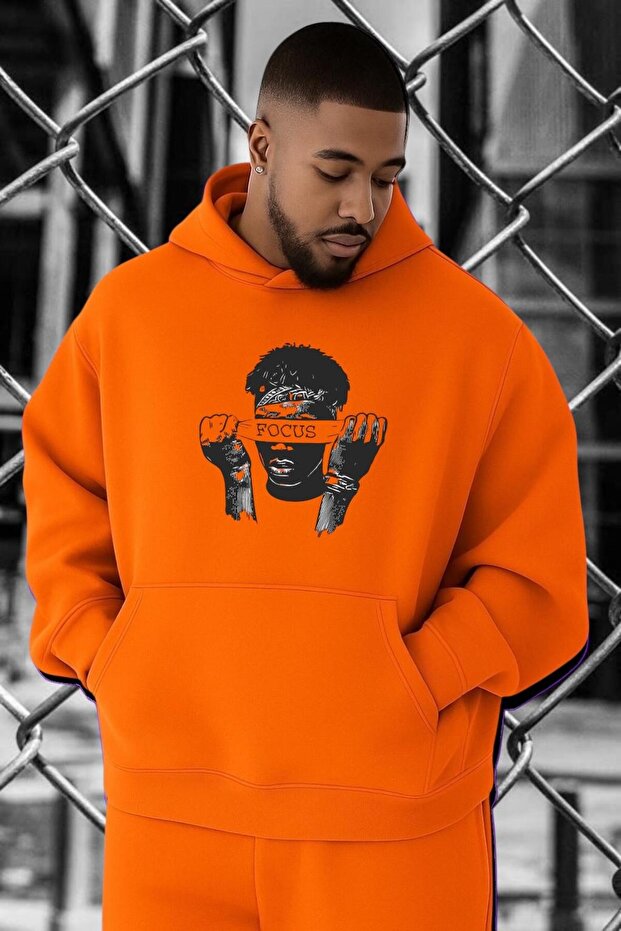3 Yarn Combed Focus Freedom Printed Oversized Sweatshirt