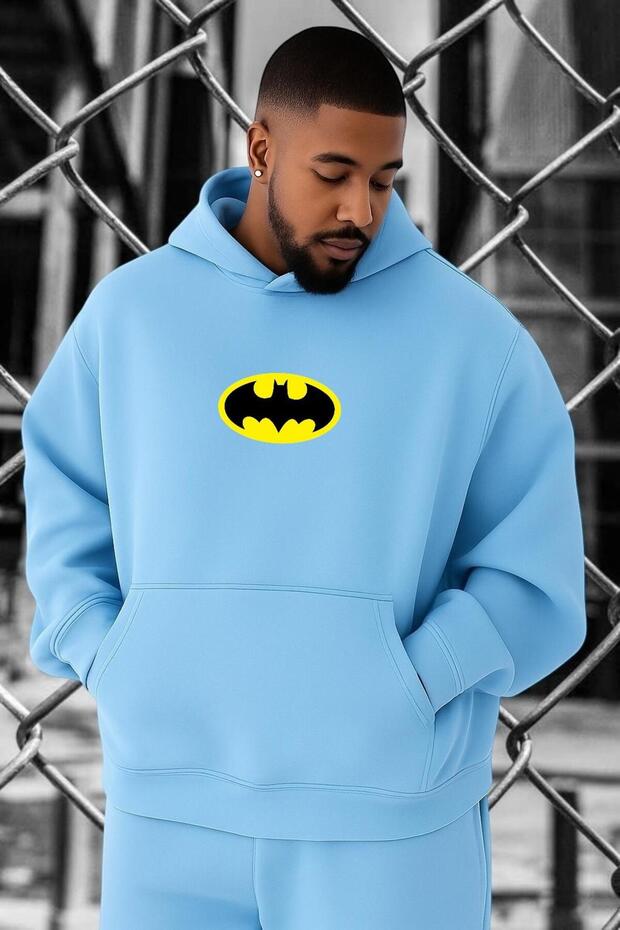 3 Yarn Combed Cotton Bat Printed Oversized Sweatshirt