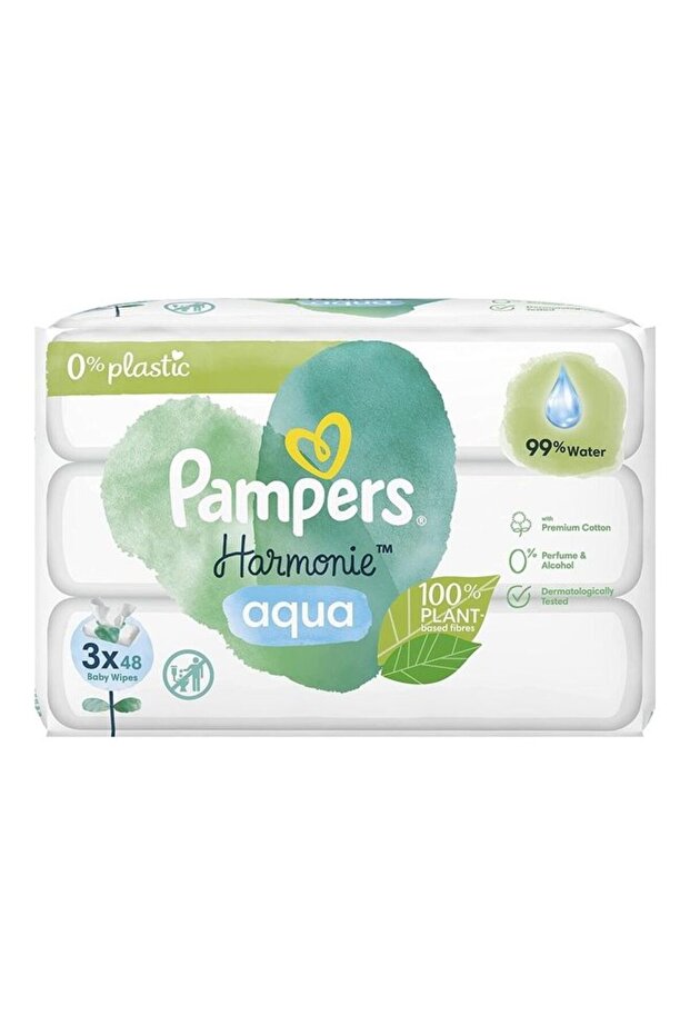 Baby Wipes Multipack, Harmonie Aqua, 144 Wet Wipes 48X3