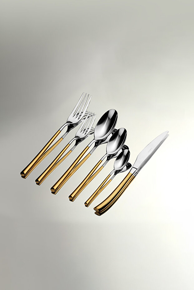 Elegance Gold Satin 72 Piece Boxed Cutlery Set for 12 People