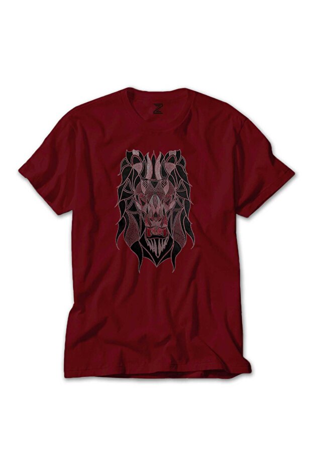 Tricou Roșu Mozaic Leu - 1