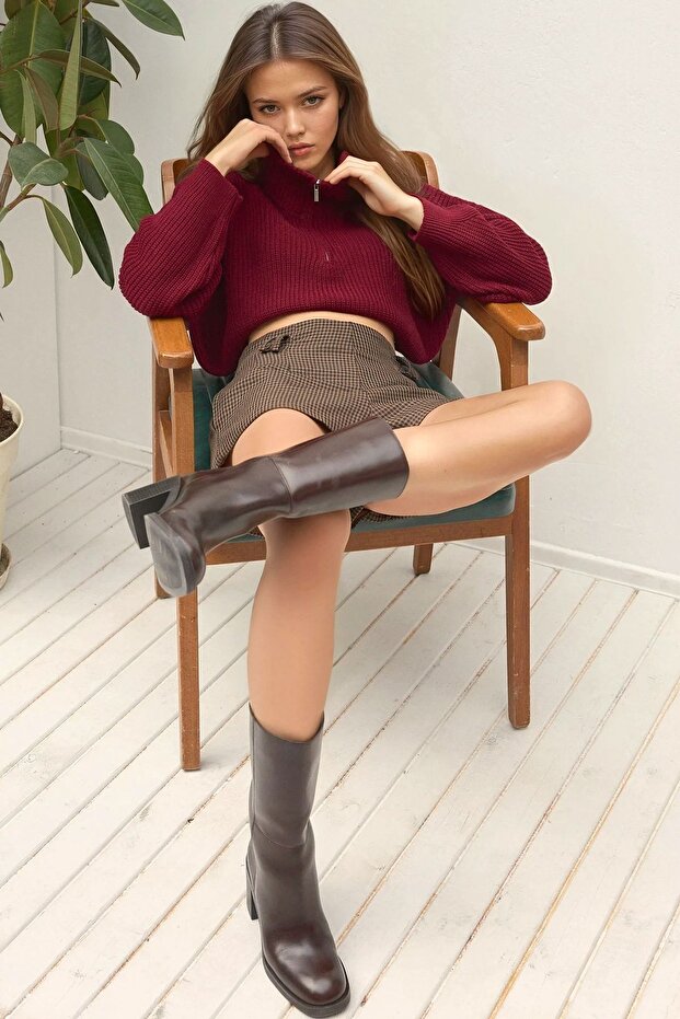 Kalın Örme Kısa Kazak - 6