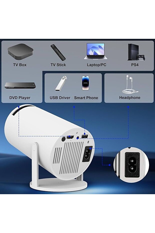 Gaming console with 4K projector, remote, WiFi, Bluetooth, auto image correction, speaker, HDMI/USB - 3