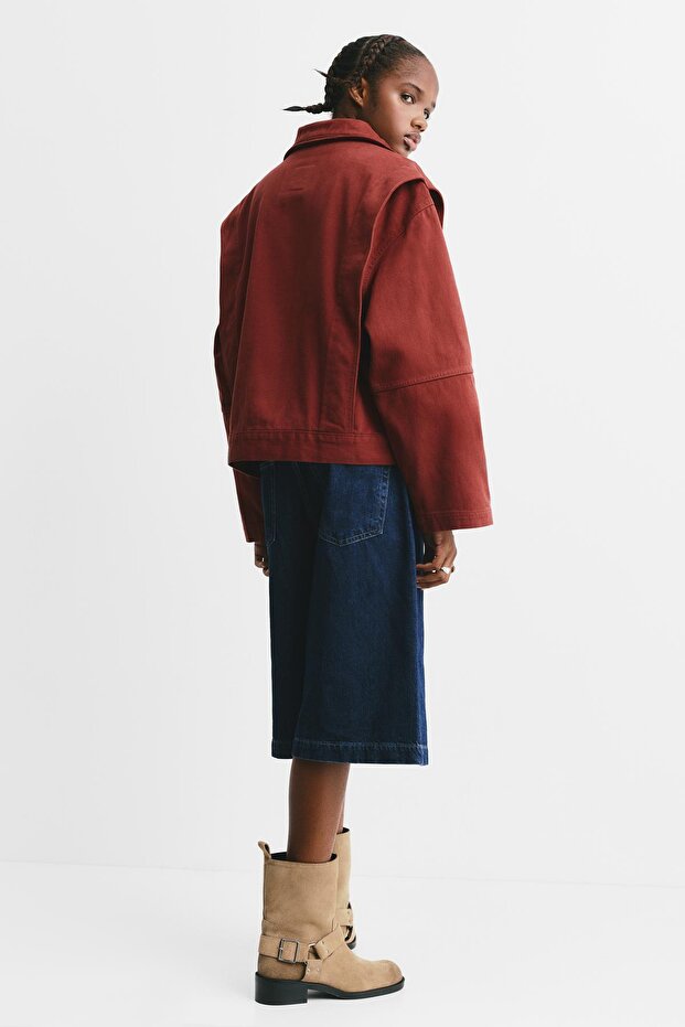 Kırmızı Yama Cepli Ceket - 4