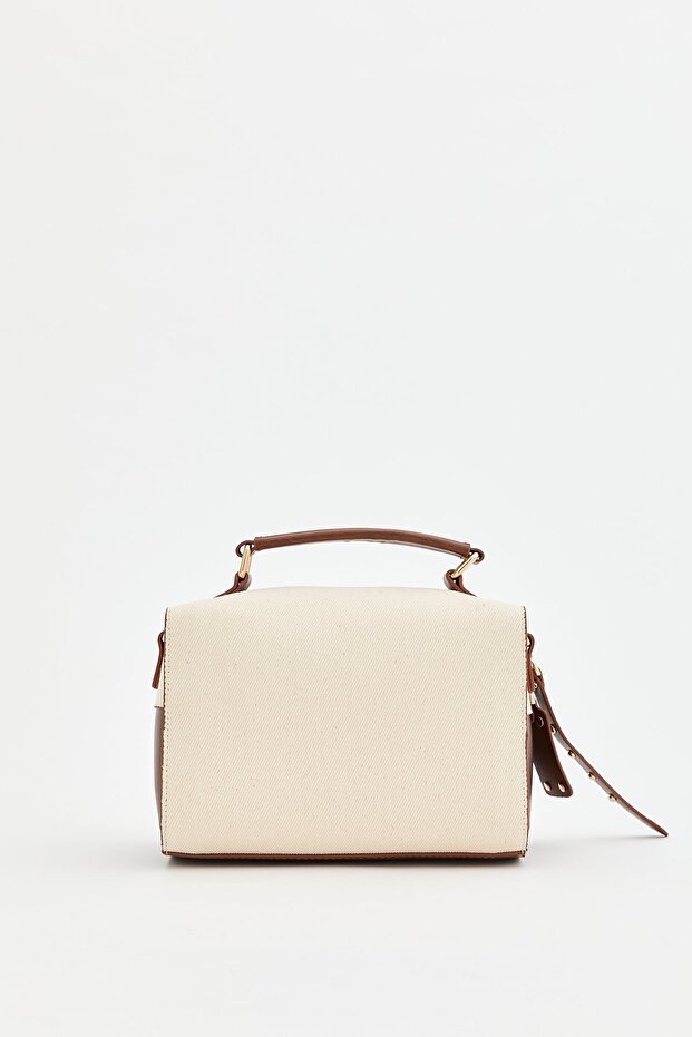 Çapraz Askılı Kanvas Çanta Taba - 3