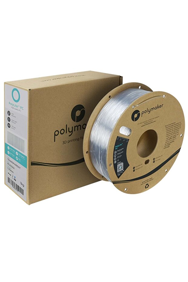 PolyLite PC Saydam Filament – Şeffaf 3D Baskı | 1 kg 1.75mm - 5