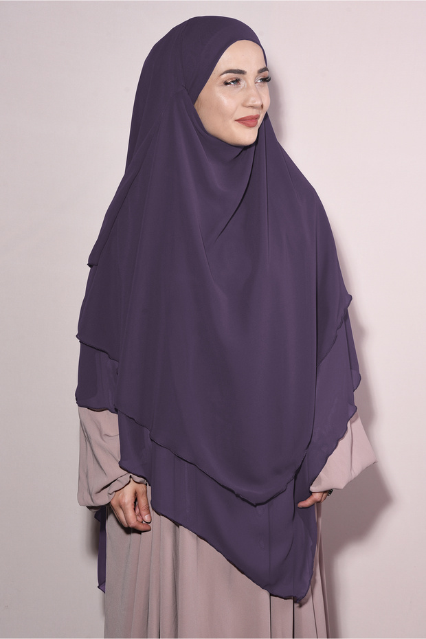 Long Souffle Khimar Veil Tie Shawl Rose