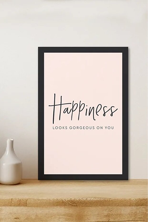 Happiness Written Frame Look Design Mdf Table